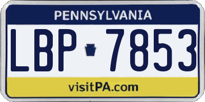 PA license plate LBP7853