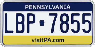 PA license plate LBP7855