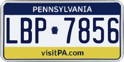 PA license plate LBP7856