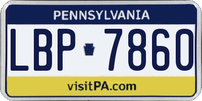 PA license plate LBP7860