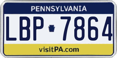 PA license plate LBP7864
