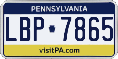 PA license plate LBP7865