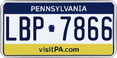PA license plate LBP7866