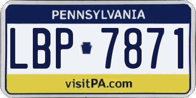 PA license plate LBP7871