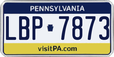 PA license plate LBP7873