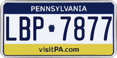 PA license plate LBP7877