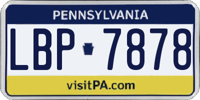 PA license plate LBP7878