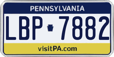 PA license plate LBP7882