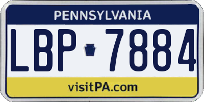 PA license plate LBP7884