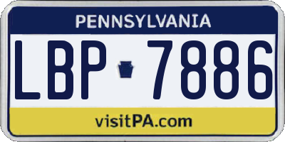 PA license plate LBP7886