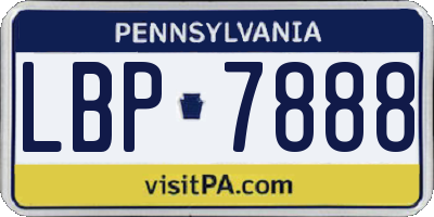 PA license plate LBP7888