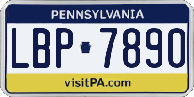 PA license plate LBP7890