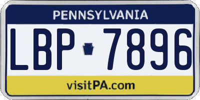 PA license plate LBP7896