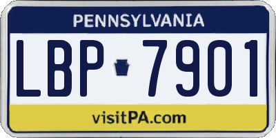 PA license plate LBP7901