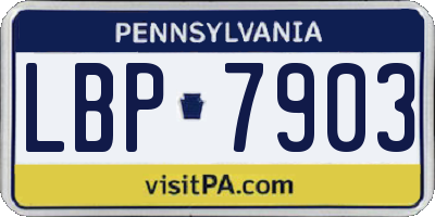 PA license plate LBP7903