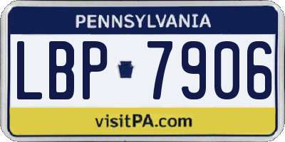 PA license plate LBP7906