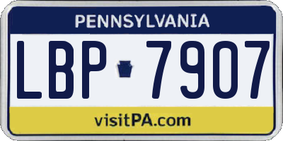 PA license plate LBP7907