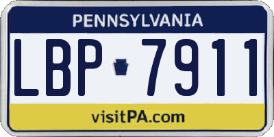 PA license plate LBP7911