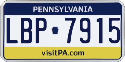 PA license plate LBP7915
