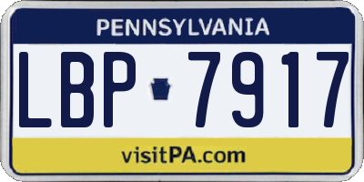 PA license plate LBP7917