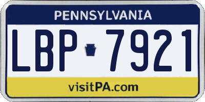 PA license plate LBP7921