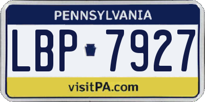 PA license plate LBP7927