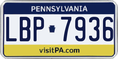 PA license plate LBP7936