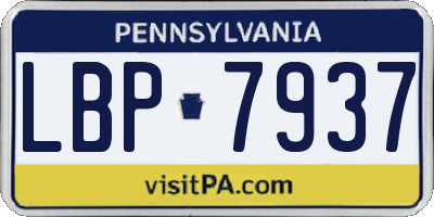 PA license plate LBP7937