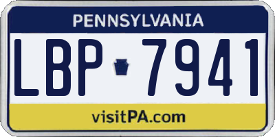 PA license plate LBP7941
