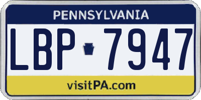 PA license plate LBP7947