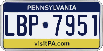 PA license plate LBP7951