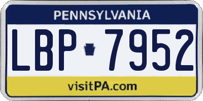 PA license plate LBP7952