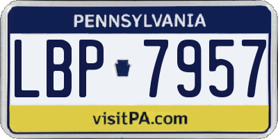 PA license plate LBP7957