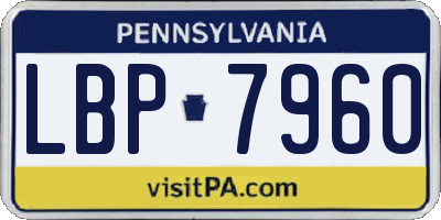 PA license plate LBP7960