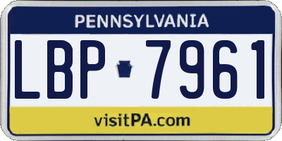 PA license plate LBP7961