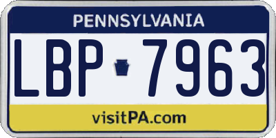 PA license plate LBP7963