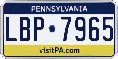 PA license plate LBP7965