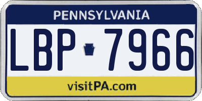 PA license plate LBP7966