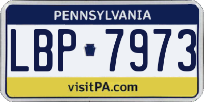 PA license plate LBP7973