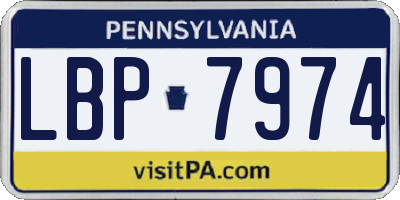 PA license plate LBP7974