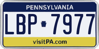 PA license plate LBP7977