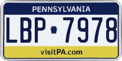 PA license plate LBP7978