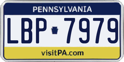 PA license plate LBP7979