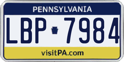 PA license plate LBP7984