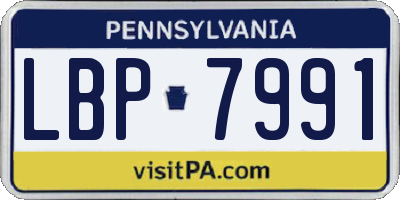 PA license plate LBP7991