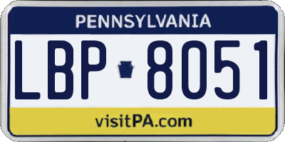 PA license plate LBP8051