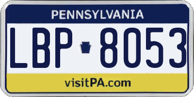 PA license plate LBP8053