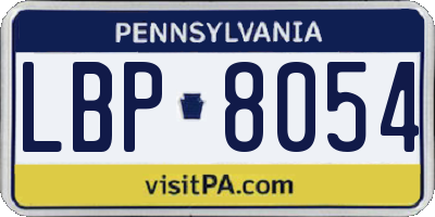 PA license plate LBP8054