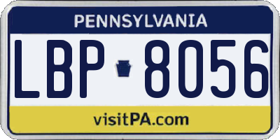 PA license plate LBP8056