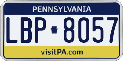 PA license plate LBP8057